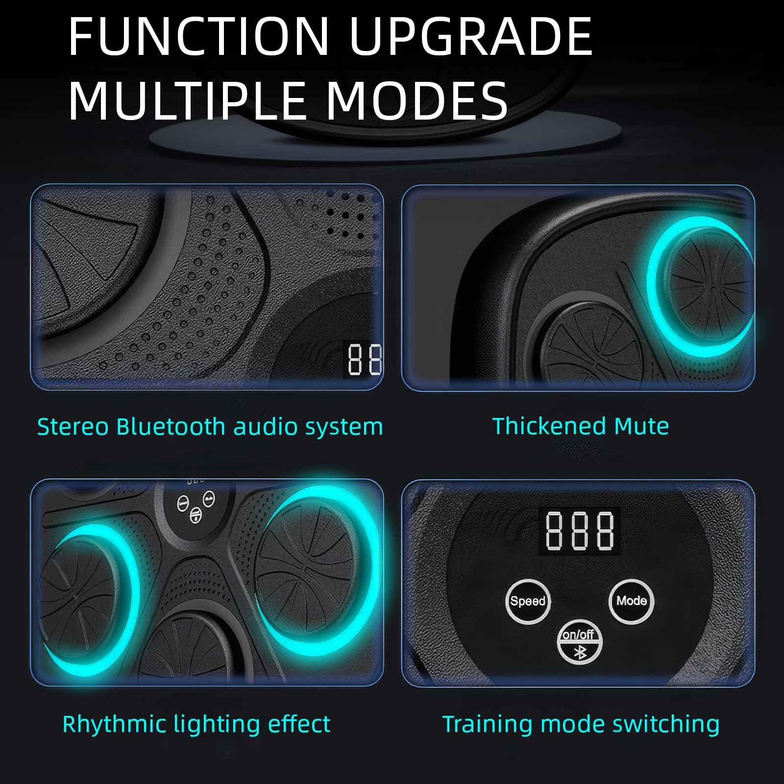 Bluetooth LED Musical Boxing Machine with Smart Technology - Wall Mounted Punching Bag for Adults & Kids - Home Fitness & Stress Relief Equipment for Boxing Training & Fun Workouts