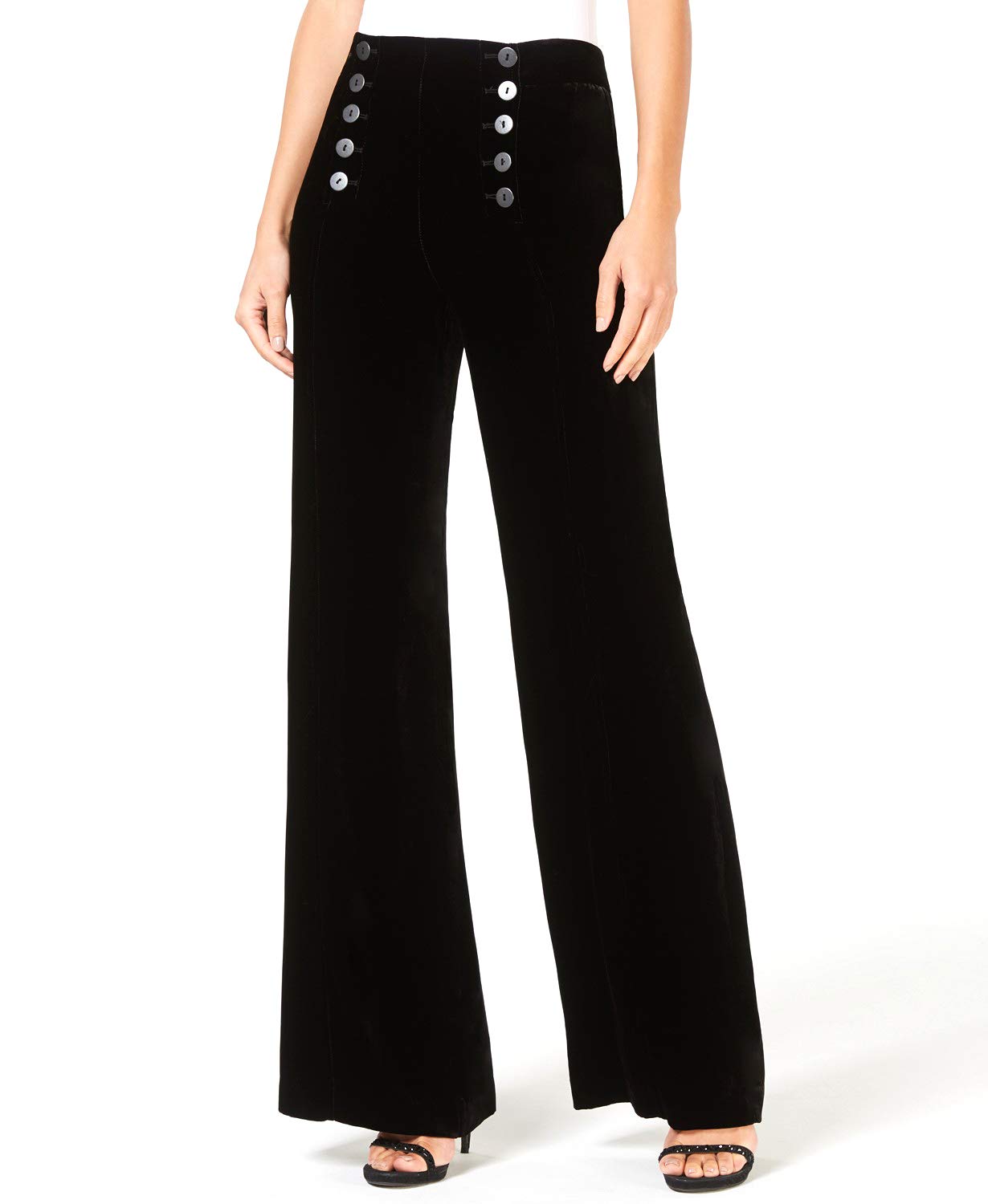Nanette Lepore Women's Casual Wide Leg Sailor Pants - Black Size 2 | Comfortable High Waist Trousers for Work, Travel & Everyday Wear