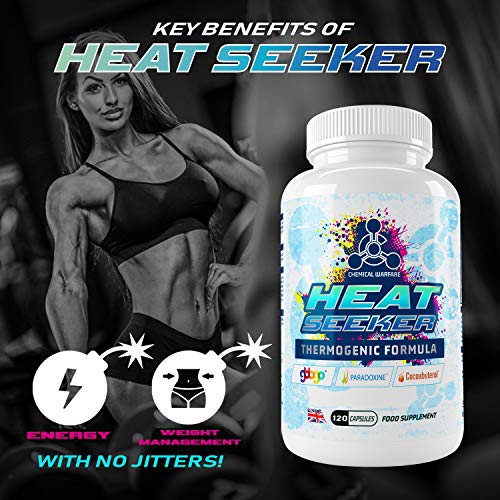 Chemical Warfare Heat Seeker Thermogenic Fat Burner - Weight Loss Supplement with Natural Ingredients (90 Capsules) - Boost Metabolism & Energy for Workouts & Active Lifestyle