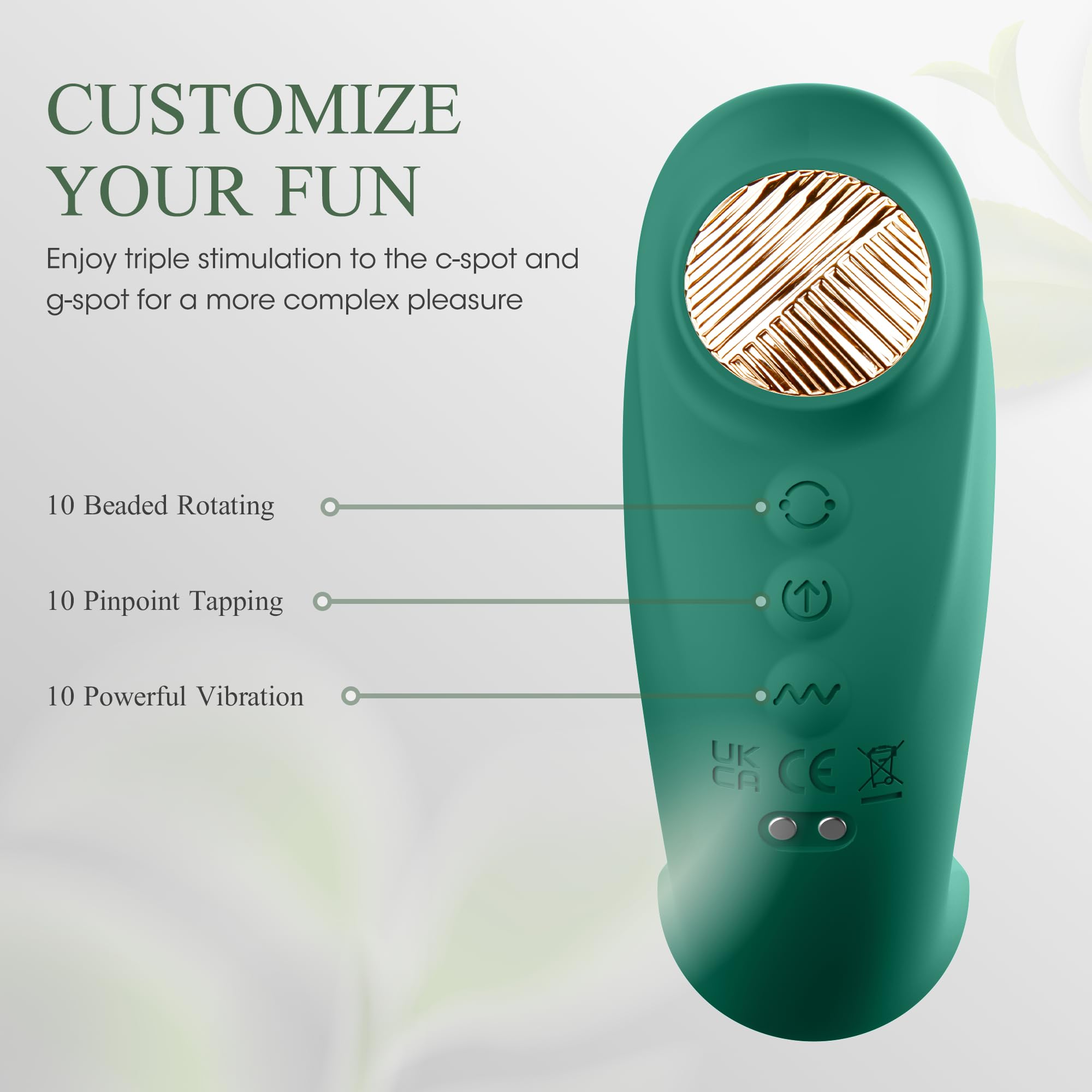 3IN1 Rotating G Spot & Clitoral Vibrator for Women - 10 Vibration Modes with Tapping & Rotating Stimulation | Adult Sex Toy for Solo Play & Couples Intimacy | Perfect for G Spot, Clit & Nipple Pleasure