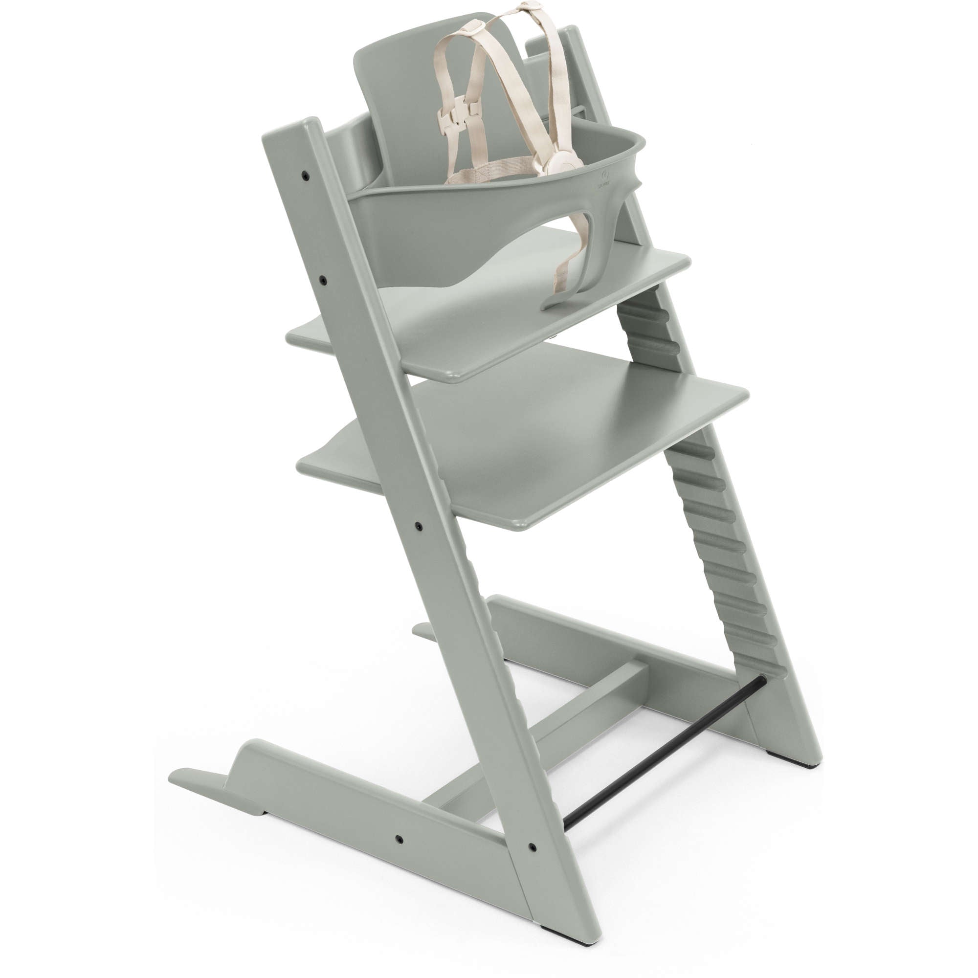 Stokke Tripp Trapp Adjustable High Chair for Babies & Toddlers - Ergonomic Wooden Baby Feeding Chair with Safety Harness - Perfect for Dining, Weaning & Family Mealtime