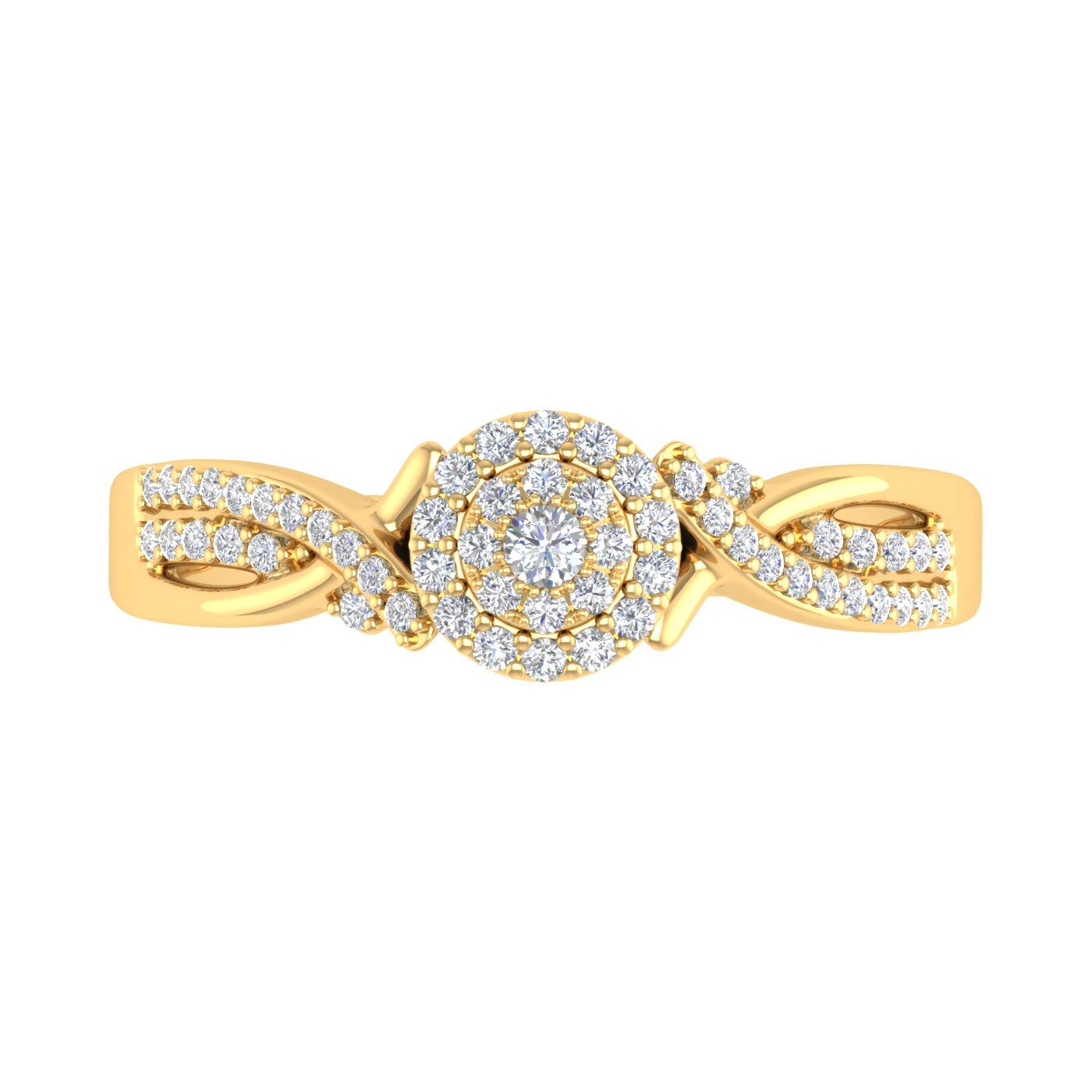 1/4 Carat Round Diamond Engagement Ring for Women - 10K Gold Solitaire Wedding Band, Promise Ring, Anniversary Gift for Her - Perfect for Proposals, Valentine's Day & Special Occasions