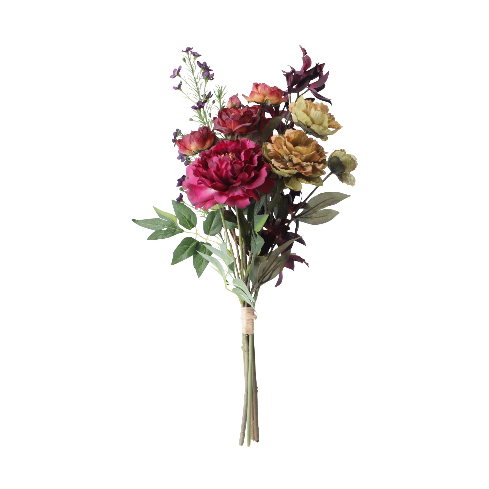 Purple Peony Leaf Mix Bouquet - Fresh Floral Arrangement for Weddings, Home Decor & Special Occasions