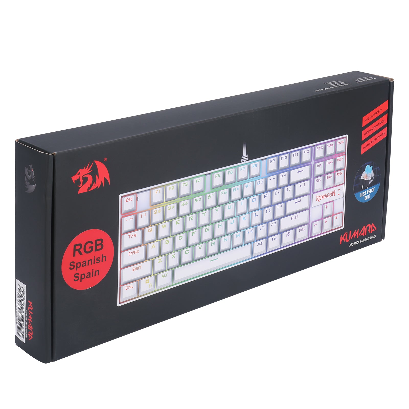 Redragon Kumara K552W RGB Mechanical Gaming Keyboard with Red Switches - White Backlit Wired Keyboard for PC Gamers | Perfect for FPS, MOBA & Typing