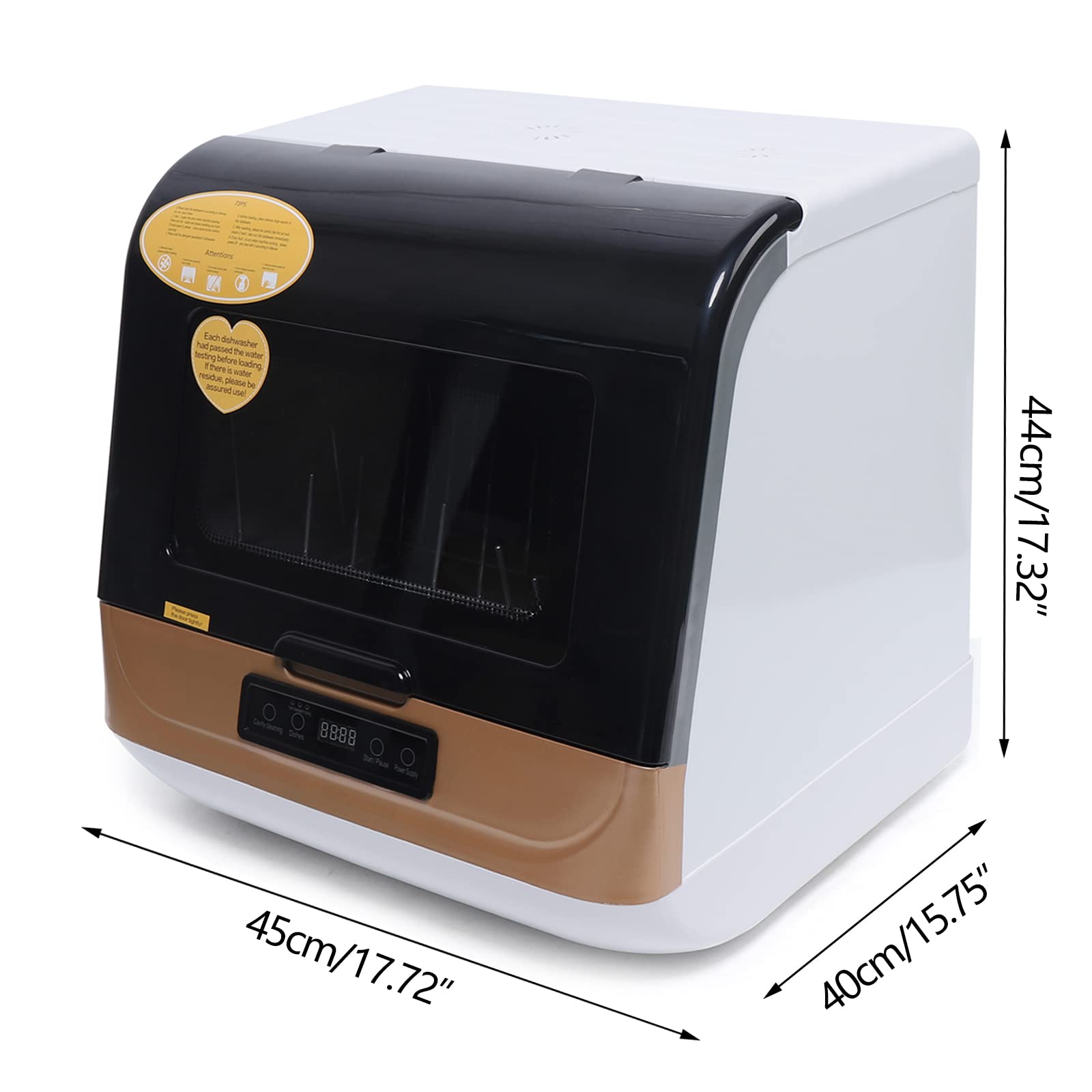 1200W Portable Countertop Dishwasher with 5L Built-in Water Tank | Compact Mini Dishwasher for Apartments, RVs & Small Spaces | 360° Streak-Free Deep Cleaning | Energy Efficient & Quiet Operation | Perfect for Kitchen, Dorm, Office or Camping Use
