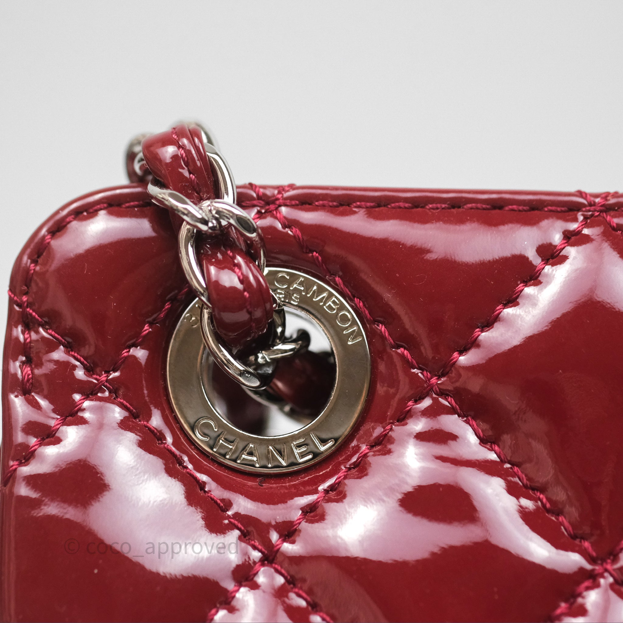 Chanel CC Shopping Tote Bag in Red Patent Leather with Silver Hardware - Perfect for Work, Travel & Everyday Luxury
