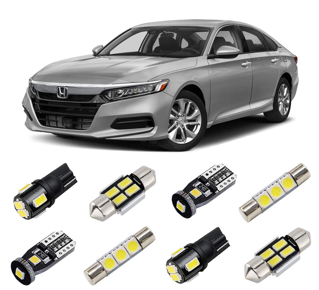 2013-2021 Honda Accord Interior LED Light Kit - 6000K Super Bright White LED Bulbs with License Plate Lights & Installation Tool | Perfect for Night Driving & Car Interior Upgrades