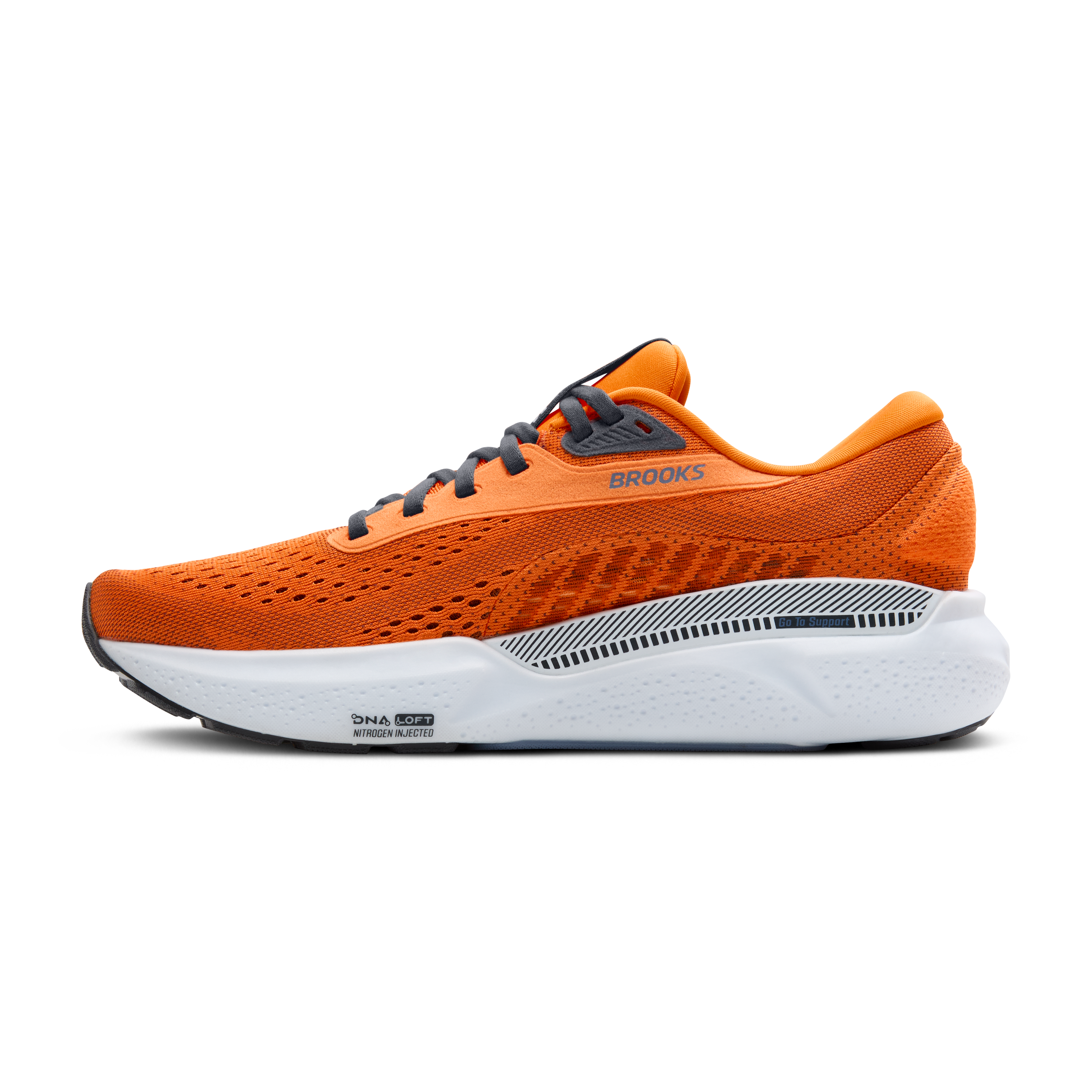 Men's Adrenaline GTS 24 Running Shoes - Breathable Cushioned Support for Jogging & Training (Orange/Ebony/Country Blue) - Perfect for Road Running, Gym Workouts & Daily Wear