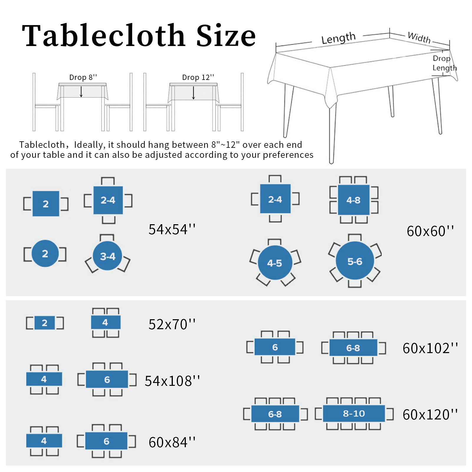60x120 Inch Nautical Themed Polyester Tablecloth - Waterproof & Spillproof Dining Table Cover for Indoor/Outdoor Parties, Daily Use - Seashell, Starfish, Lighthouse, Seahorse Retro Blue Design | Perfect for Beach Weddings, Summer BBQs & Coastal Home Decor