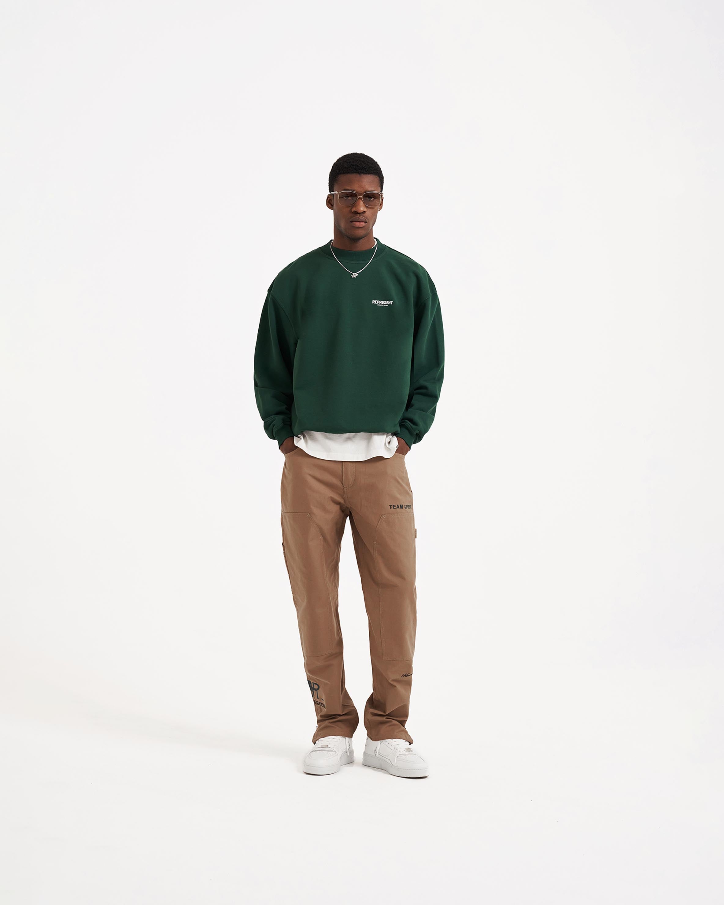 Represent Owners Club Sweater - Premium Knit Pullover in Racing Green | Men's Casual Streetwear for Urban Fashion & Lounge Comfort