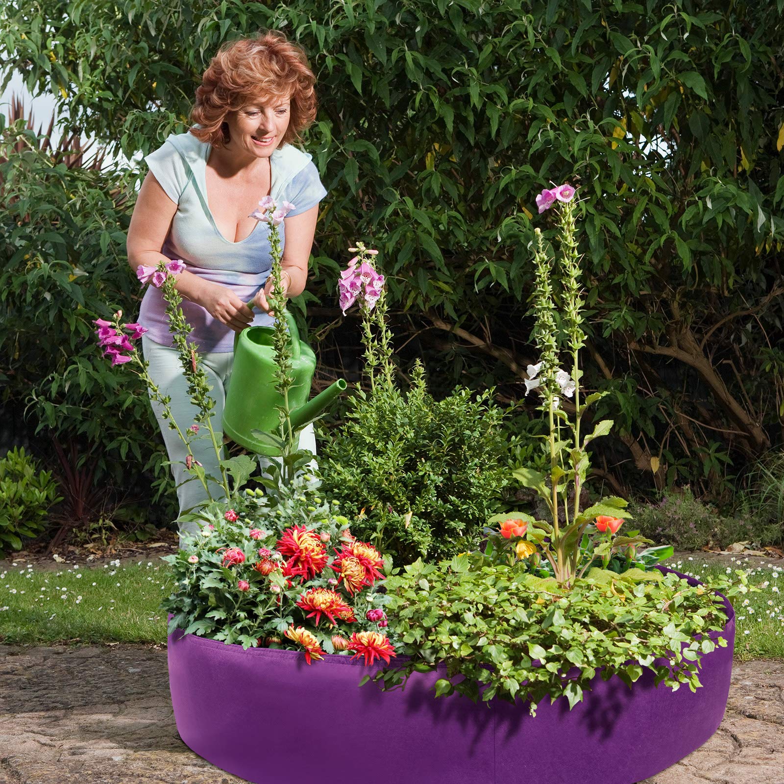 GWOKWAI 100 Gallon Heavy Duty Fabric Raised Garden Bed - Aeration Grow Bag Planter for Vegetables, Fruits, Flowers | Durable Outdoor Planting Solution for Patio, Backyard & Urban Gardening