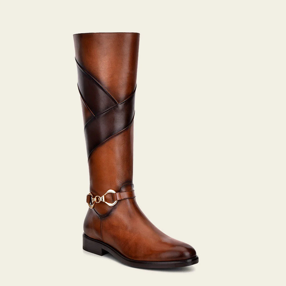 Franco Cuadra Women's Honey Casual Leather Riding Boots - Stylish & Comfortable for Everyday Wear, Horseback Riding & Fall Fashion