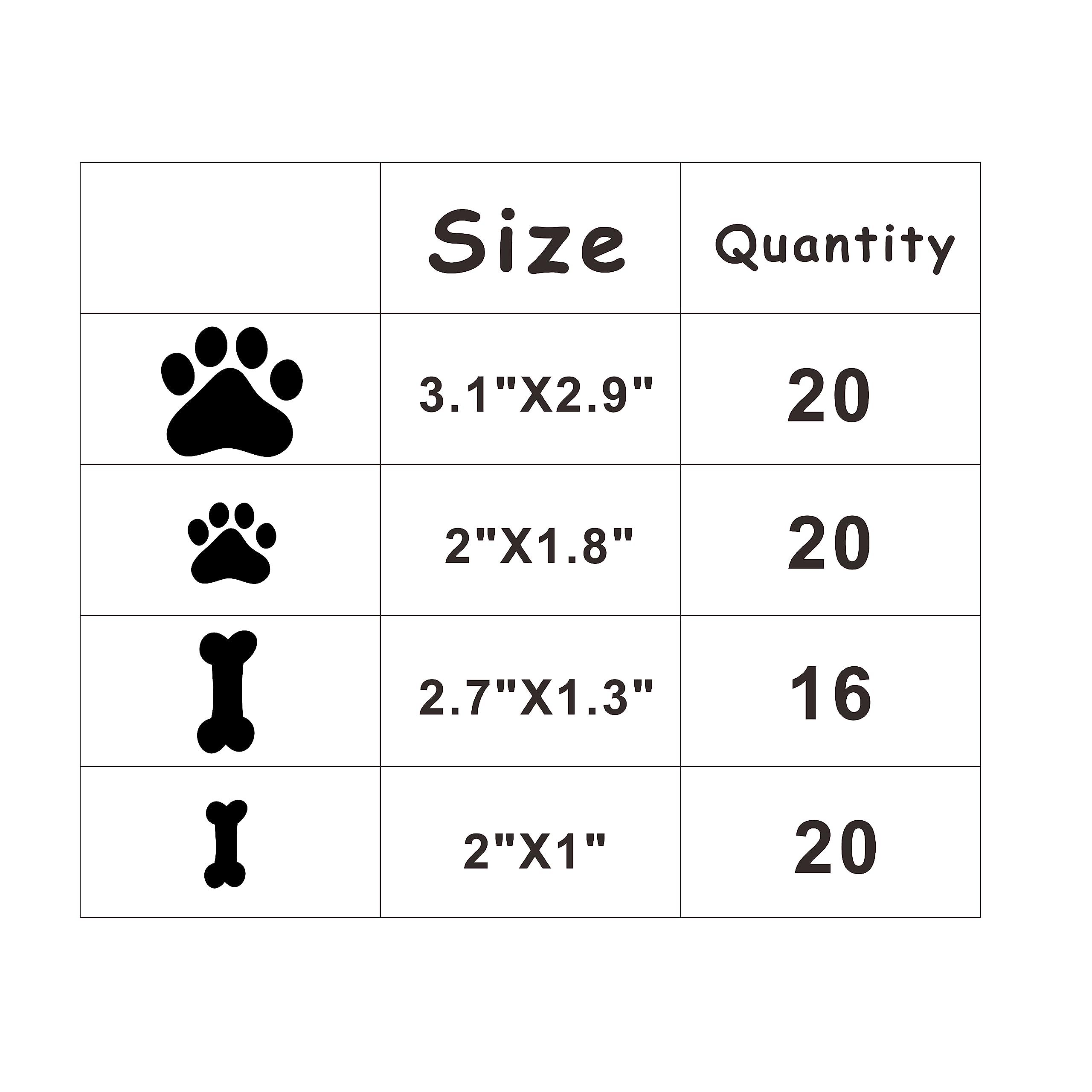 76pcs Dog Paw Wall Stickers - Removable Vinyl Decals for Pet Room Decor (White) - Perfect for Kids & Dog Lovers