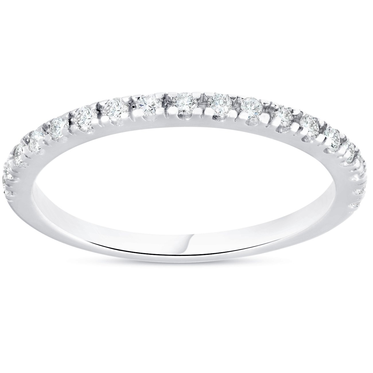 1/4 Carat Diamond Stackable Engagement Ring for Women - 10K White Gold Wedding Band - Perfect for Proposals, Anniversaries & Everyday Wear