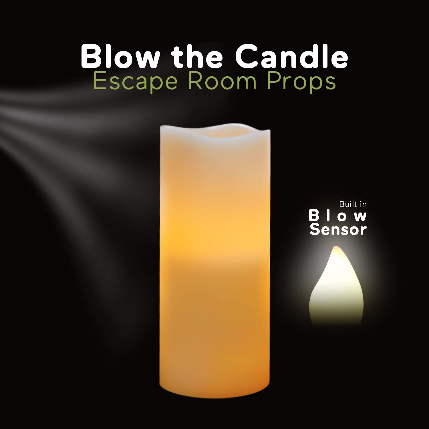 Realistic Escape Room Candle Props - Blow On/Out to Unlock Puzzle Game for Indoor Adventure (EM Lock Control) - Perfect for Mystery Games, Team Building & Escape Room Challenges