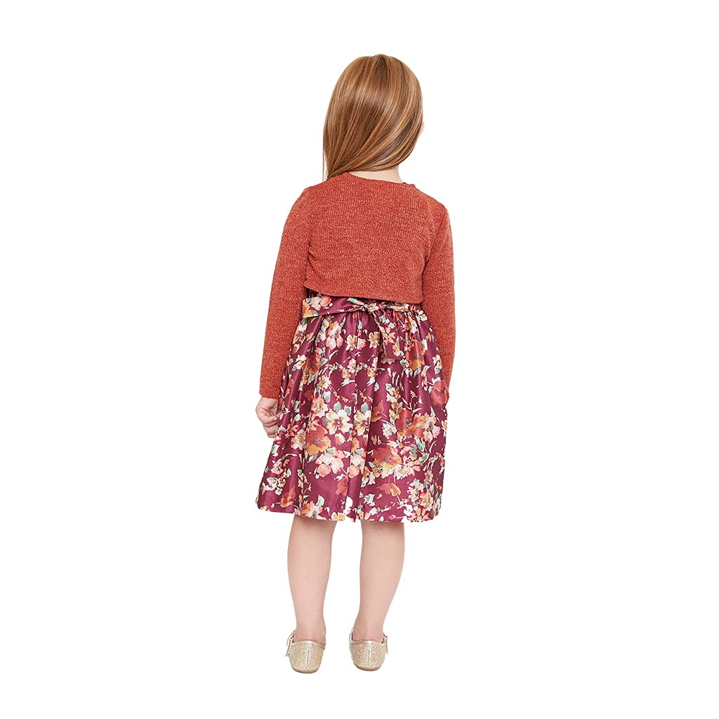 Bonnie Jean Girls Thanksgiving Dress with Cardigan - Cute Holiday Outfit for Fall Festivities, Family Gatherings & Photo Shoots