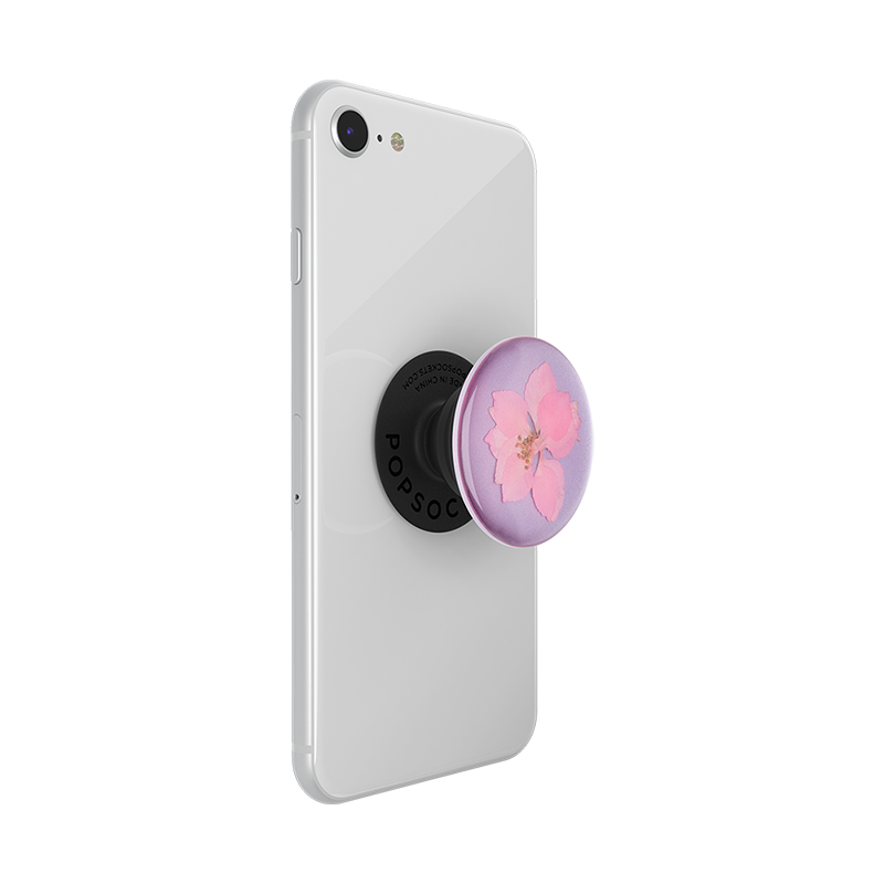 Pink Delphinium Pressed Flower PopGrip - Swappable Phone Grip & Stand for iPhone Samsung - Perfect for DIY Crafts, Phone Accessories, and Gift Giving