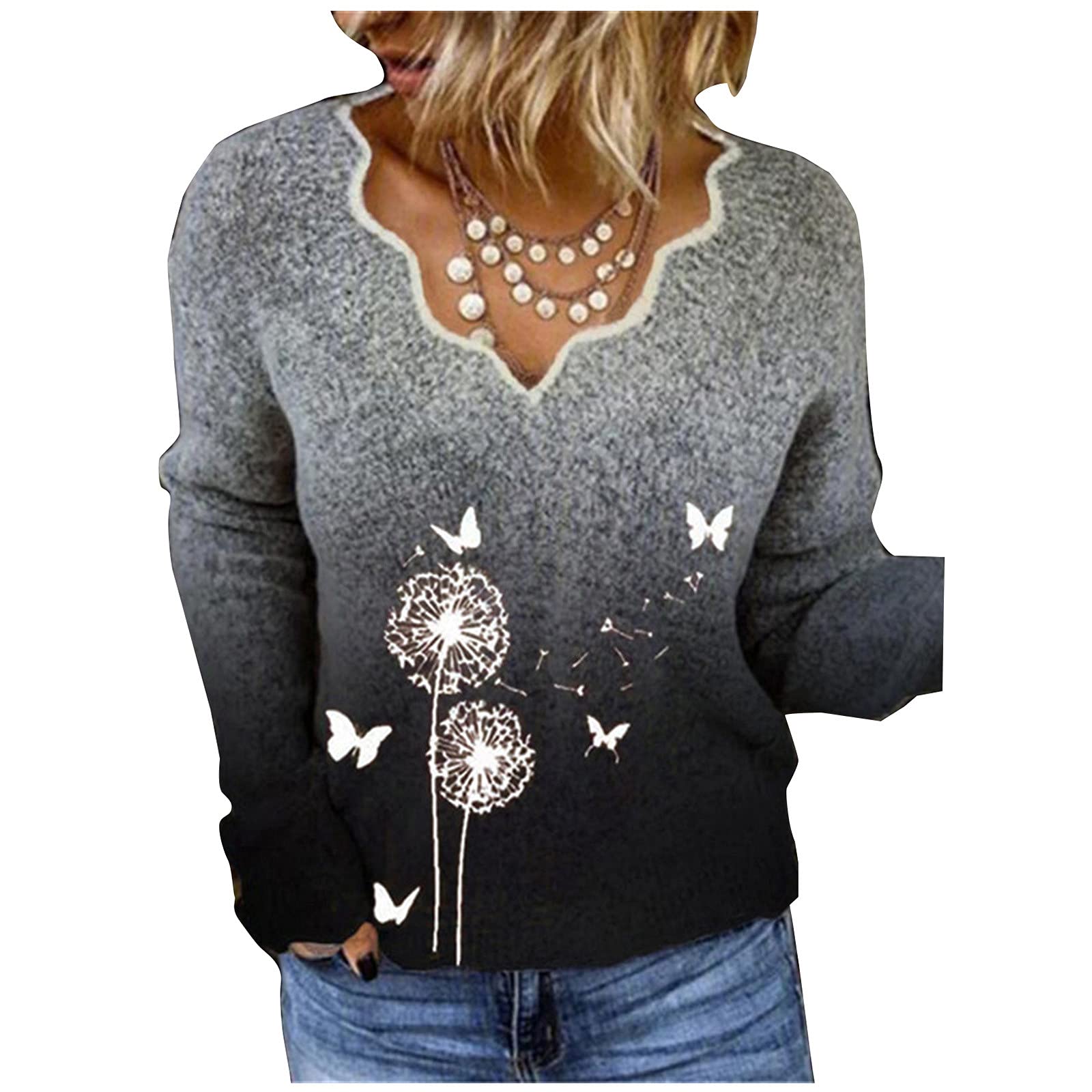 Women's Waffle Knit Tunic Tops - Loose Long Sleeve Button Up V Neck Henley Shirts for Fall | Casual Layering, Office Wear & Autumn Outfits