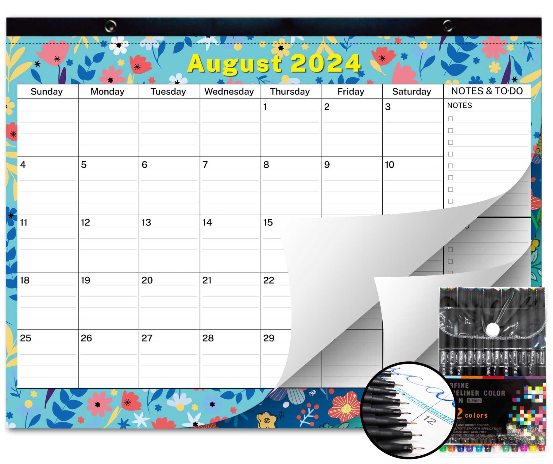 2024-2025 18-Month Large Desk Calendar Planner (July 2024 - December 2025) | 17.3