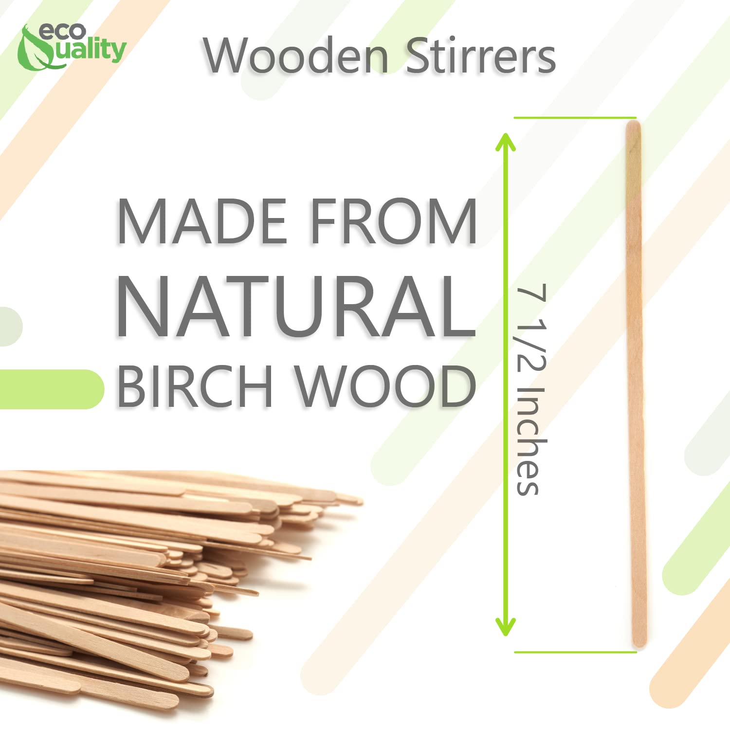 7.5 Inch Eco-Friendly Birch Wood Coffee Stirrer Sticks - Splinter-Free, Biodegradable Disposable Drink Stirrers for Tea, Coffee & Beverages - Perfect for Home, Office, Cafes & Arts & Crafts (Pack of 9000)