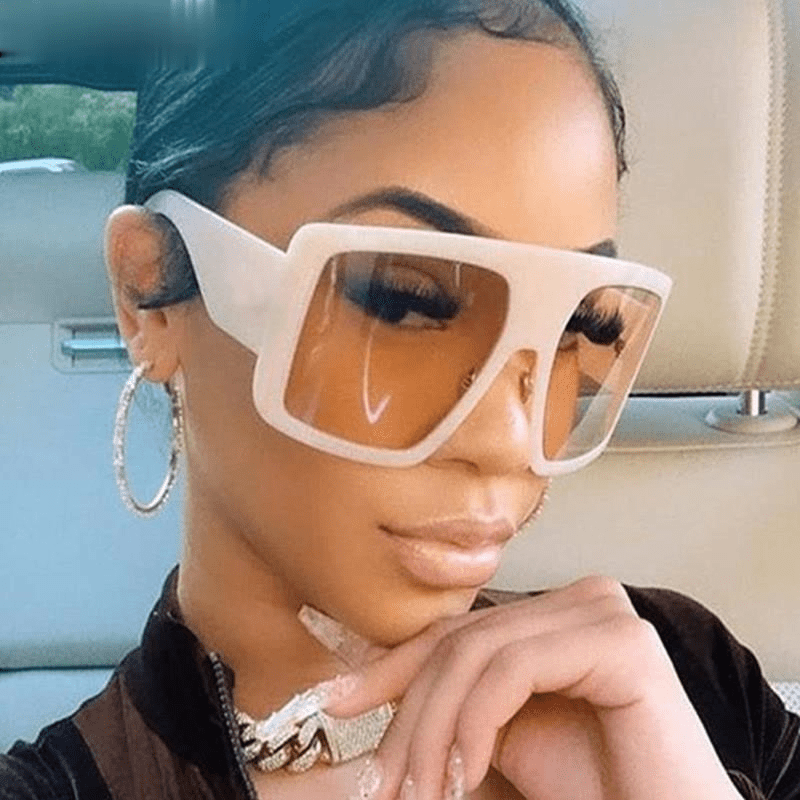 Vintage Oversized Square Sunglasses with Gradient Lenses - UV Protection Big Frame Shades for Women & Men - Perfect for Beach, Driving, and Outdoor Activities