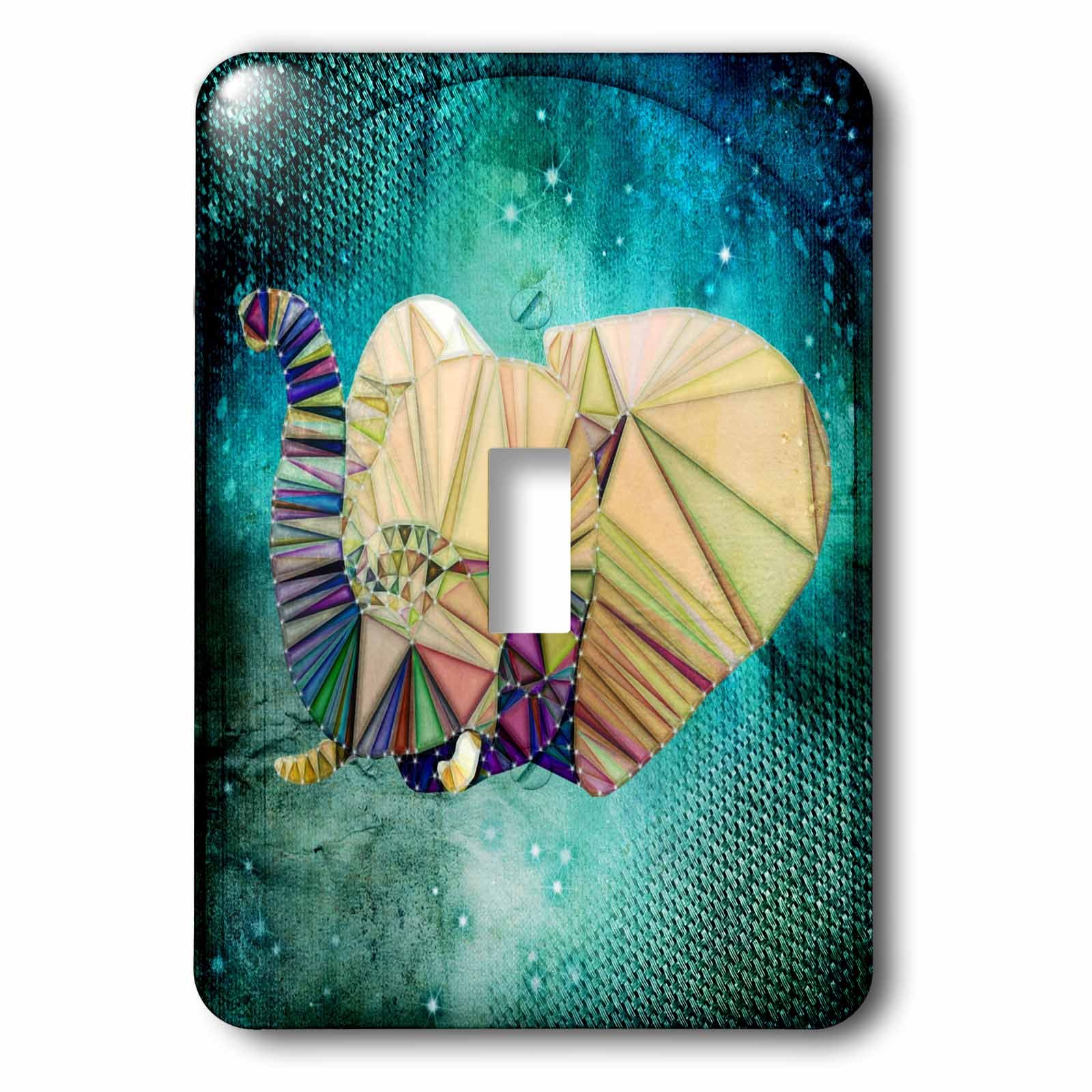 3D Rose Cute Abstract Elephant Head Light Switch Cover with Stars - Modern Home Decor for Kids Room, Nursery, and Playroom