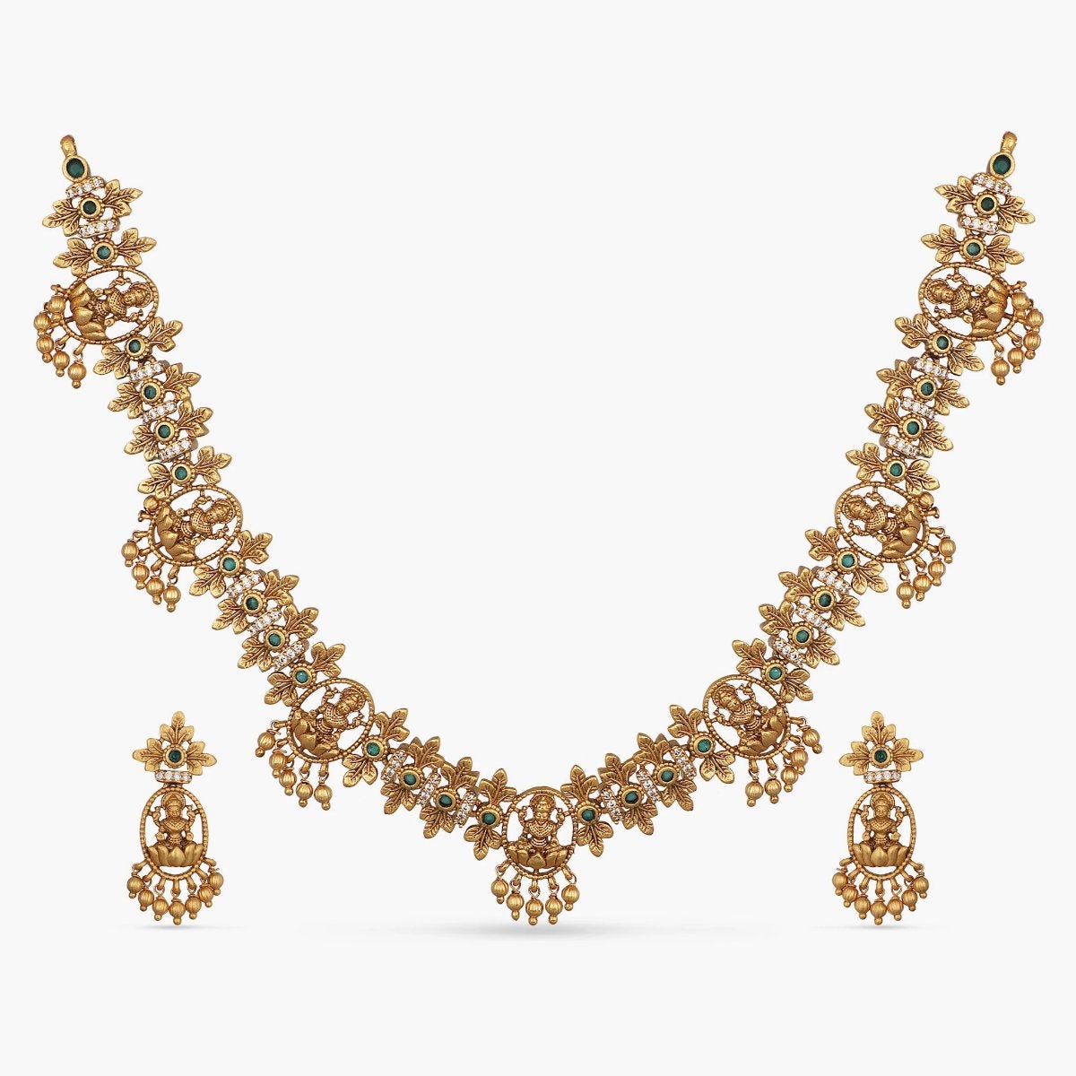 Raksha Antique Necklace Set - Handmade Vintage Jewelry for Women - Perfect for Weddings, Parties & Special Occasions