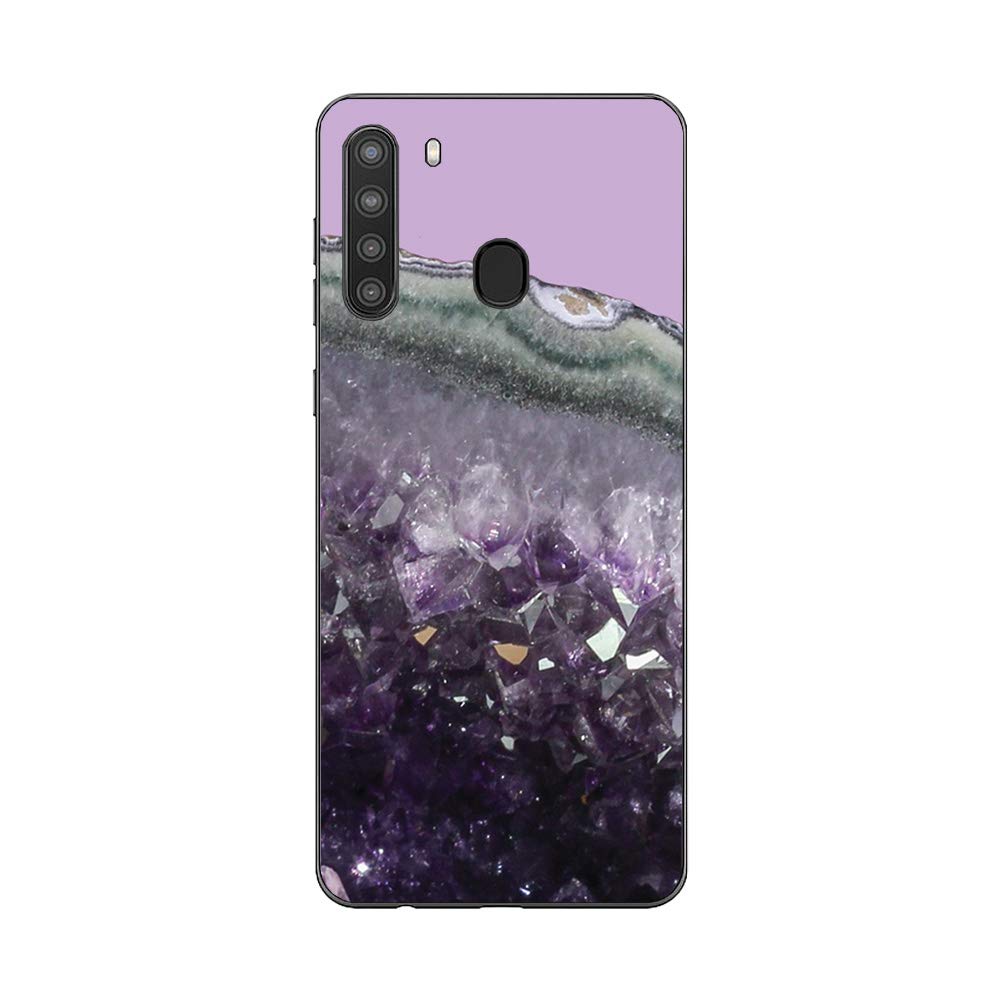 MightySkins Protective Vinyl Skin Wrap for Samsung Galaxy A21 - Amethyst Agate Design | Durable, Scratch-Resistant Cover | Easy to Apply & Remove | Made in USA | Perfect for Daily Use, Travel & Personalization