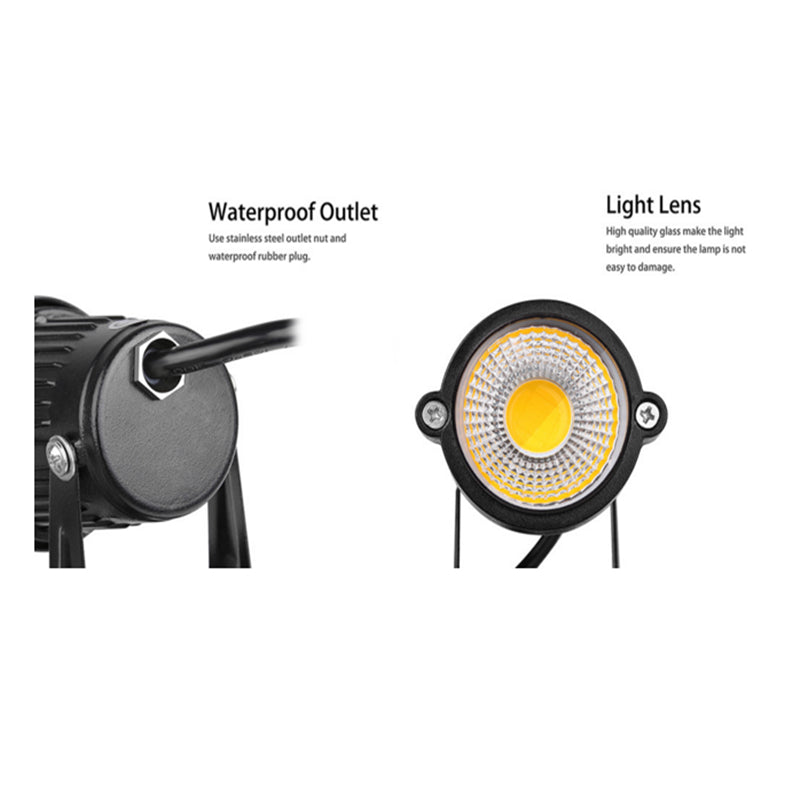 10X 12V LED Waterproof Outdoor Garden Spotlights - Landscape Lighting for Yard, Patio, Pathway & Driveway - IP65 Weatherproof Flood Lights for Home Exterior & Garden Decor