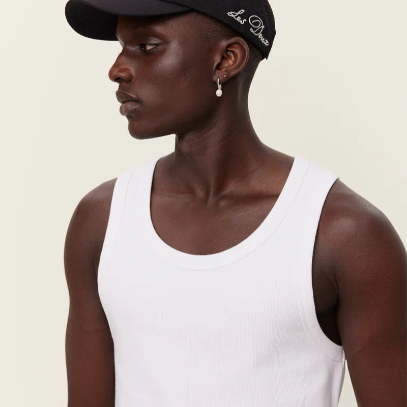 Arthur Men's Tank Top - Breathable Cotton Muscle Tee for Gym & Workout - White + White - Perfect for Summer, Running, and Casual Wear