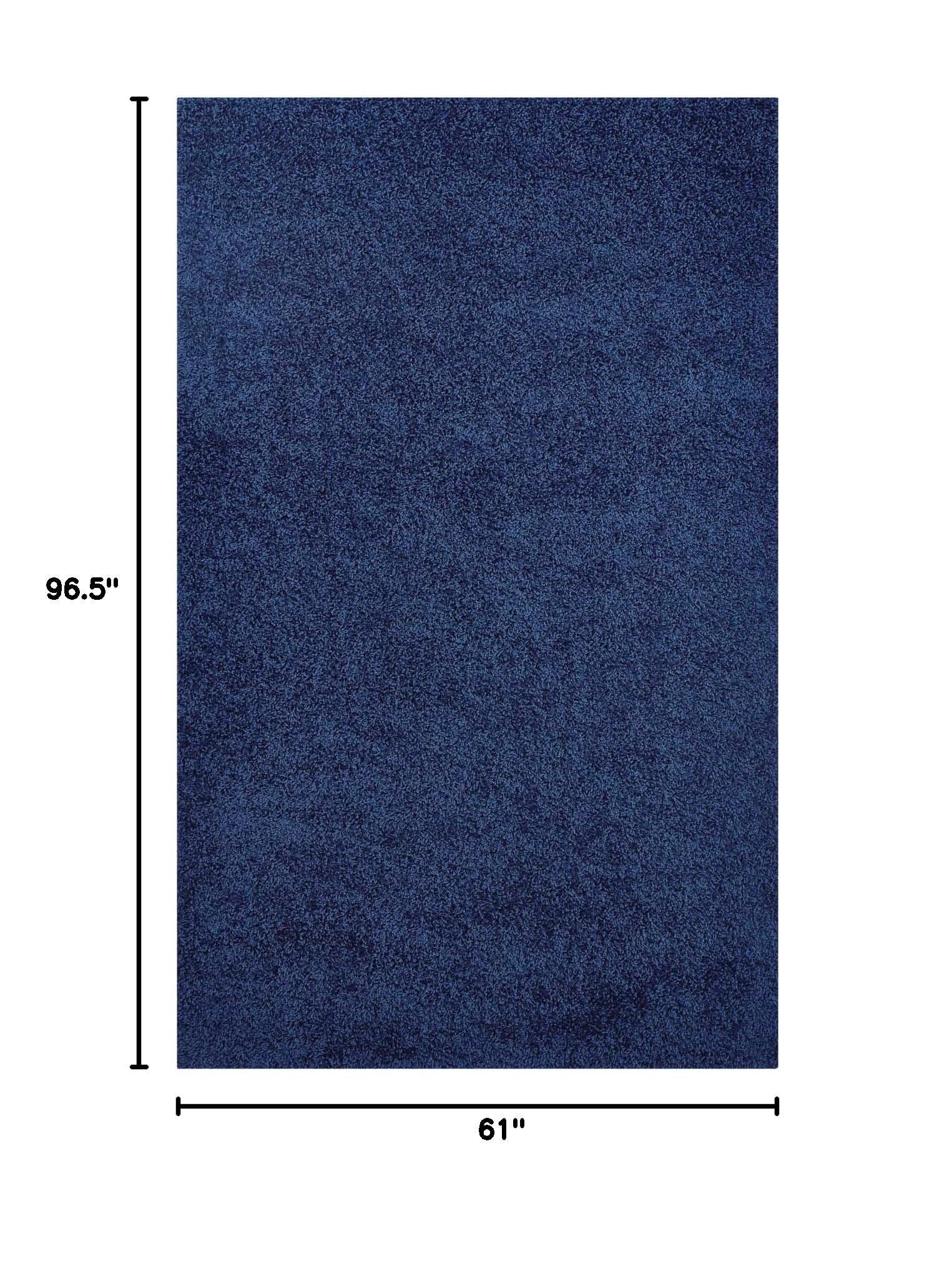 Modern Contemporary Urban Design Navy Blue Area Rug - Non-Slip Living Room Carpet, Soft Fabric Runner for Lounge, Bedroom & Hallway Decor - Perfect for Home, Office & Dorm