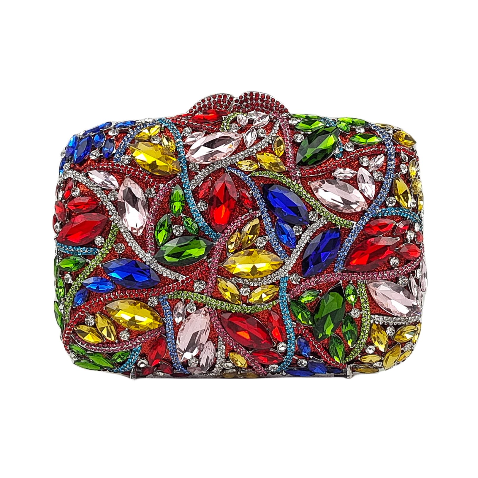 Sparkling Crystal Clutch Purse for Women - Elegant Wedding Party Prom Evening Bag with Colorful Rhinestones | Perfect for Formal Events, Date Nights & Special Occasions