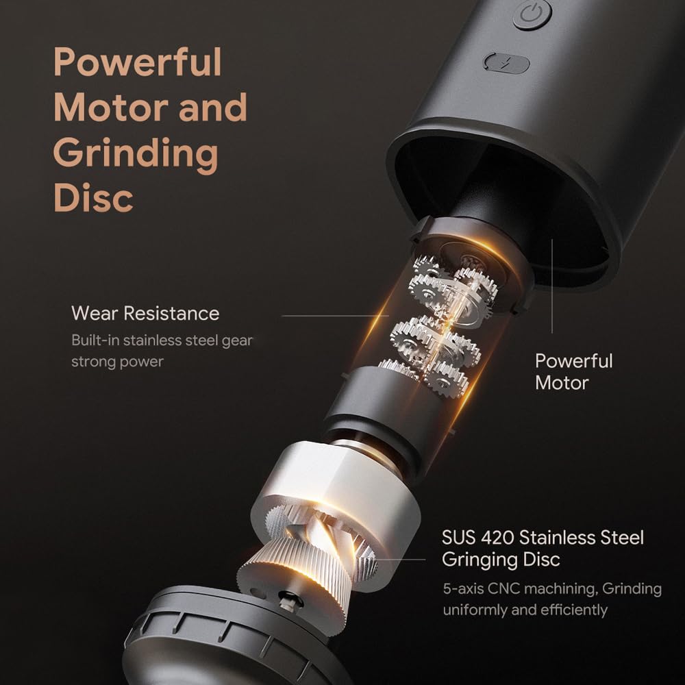 Irishom Electric Burr Coffee Grinder - 25 Adjustable Grind Settings, 24W Powerful Motor with Cleaning Brush - Perfect for Espresso, French Press, Drip Coffee & Cold Brew at Home or Office