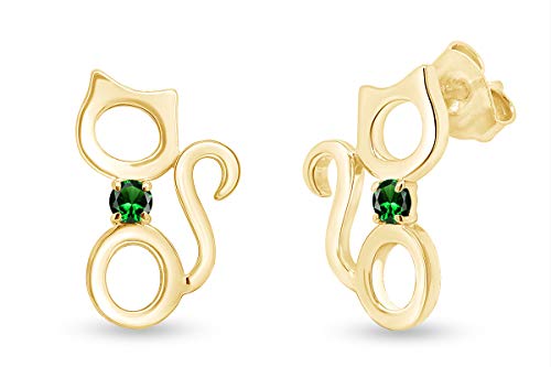 Yellow Gold Over - Simulated Emerald