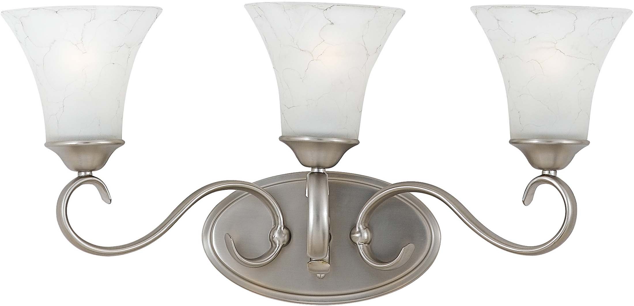 Quoizel DH8603AN Antique Nickel 3-Light Bathroom Vanity Lighting Fixture - Large Size for Modern & Traditional Bathrooms, Perfect for Master Bath, Powder Room, or Spa Retreat