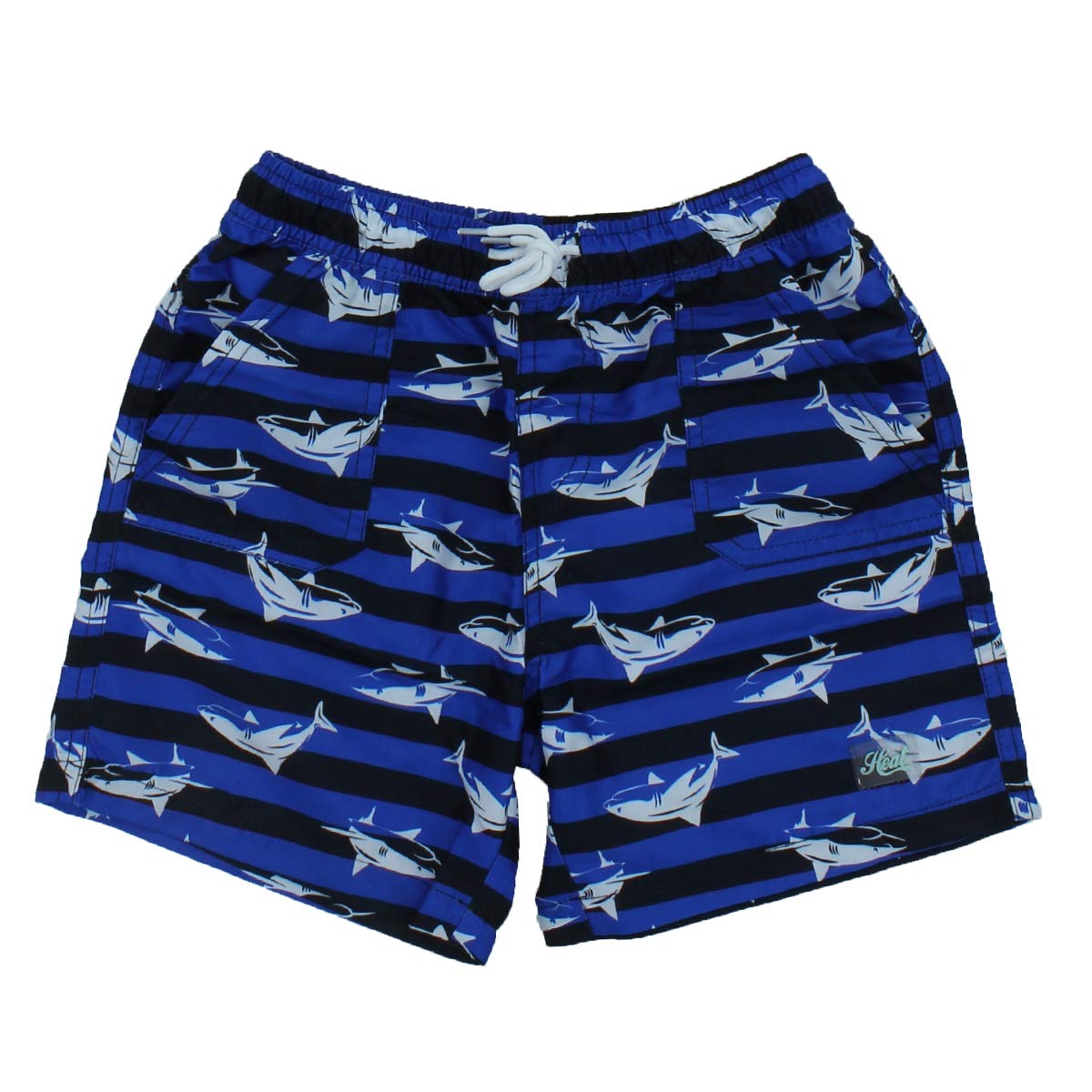 Boys' Printed Swim Trunks with Tie Front - Quick Dry Swim Shorts for Beach, Pool & Summer Water Activities