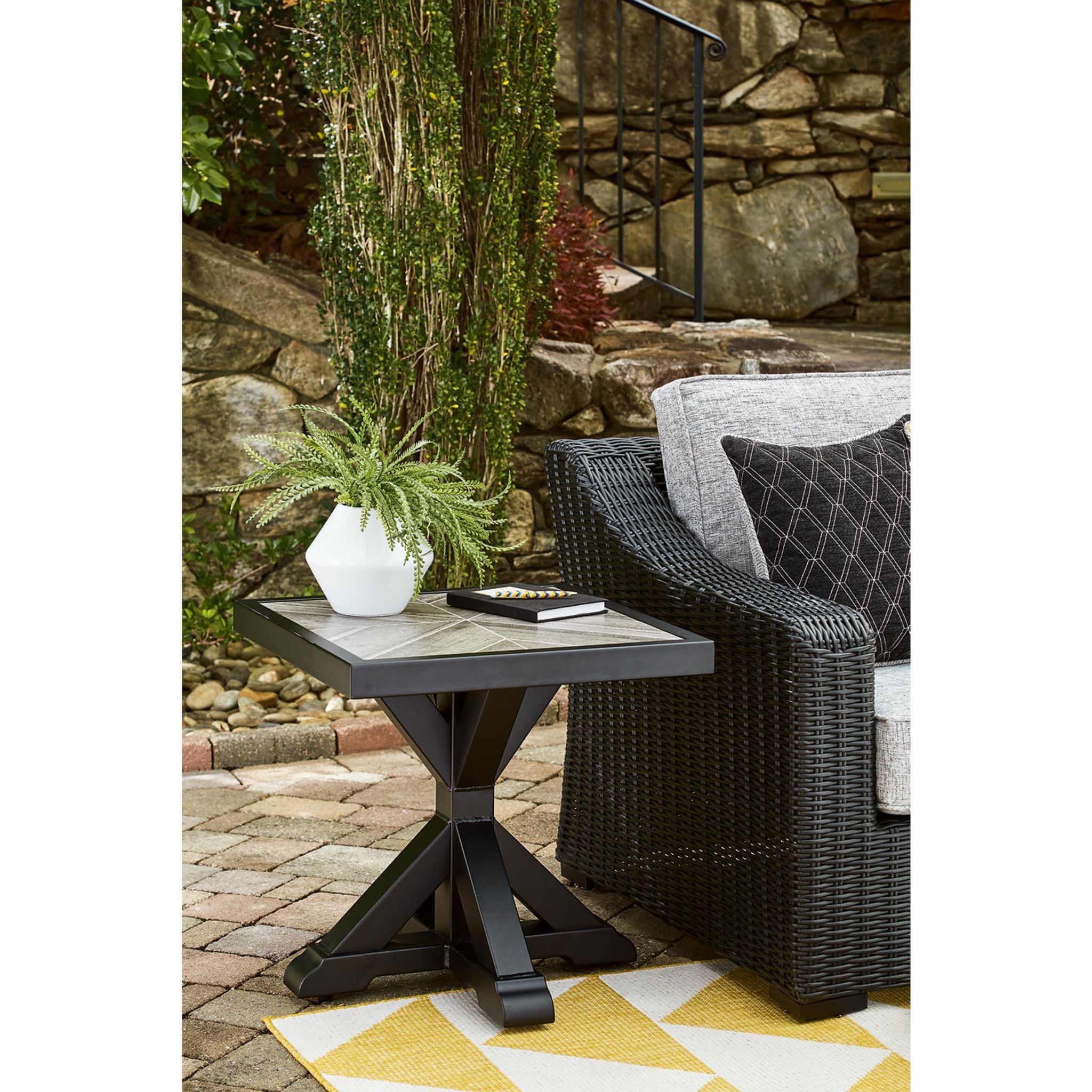 Beachcroft Outdoor End Table - Weather-Resistant Patio Side Table for Pool, Garden & Deck - Perfect for Drinks, Books & Decor