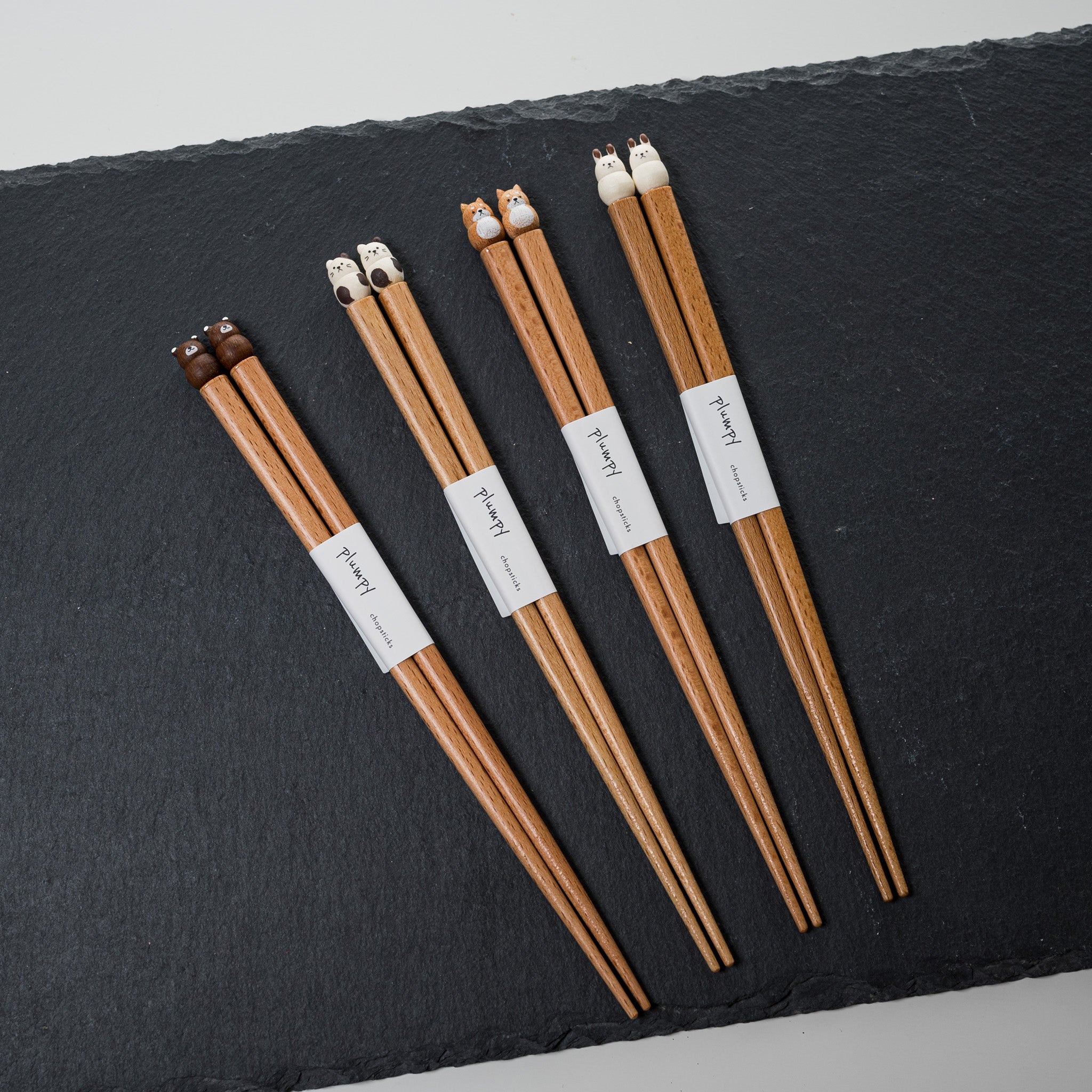 Handmade Animal Design Single Pair Chopsticks - 19.5cm (7.7in) - 4 Cute Animal Styles - Perfect for Asian Cuisine, Sushi, Ramen & Home Dining