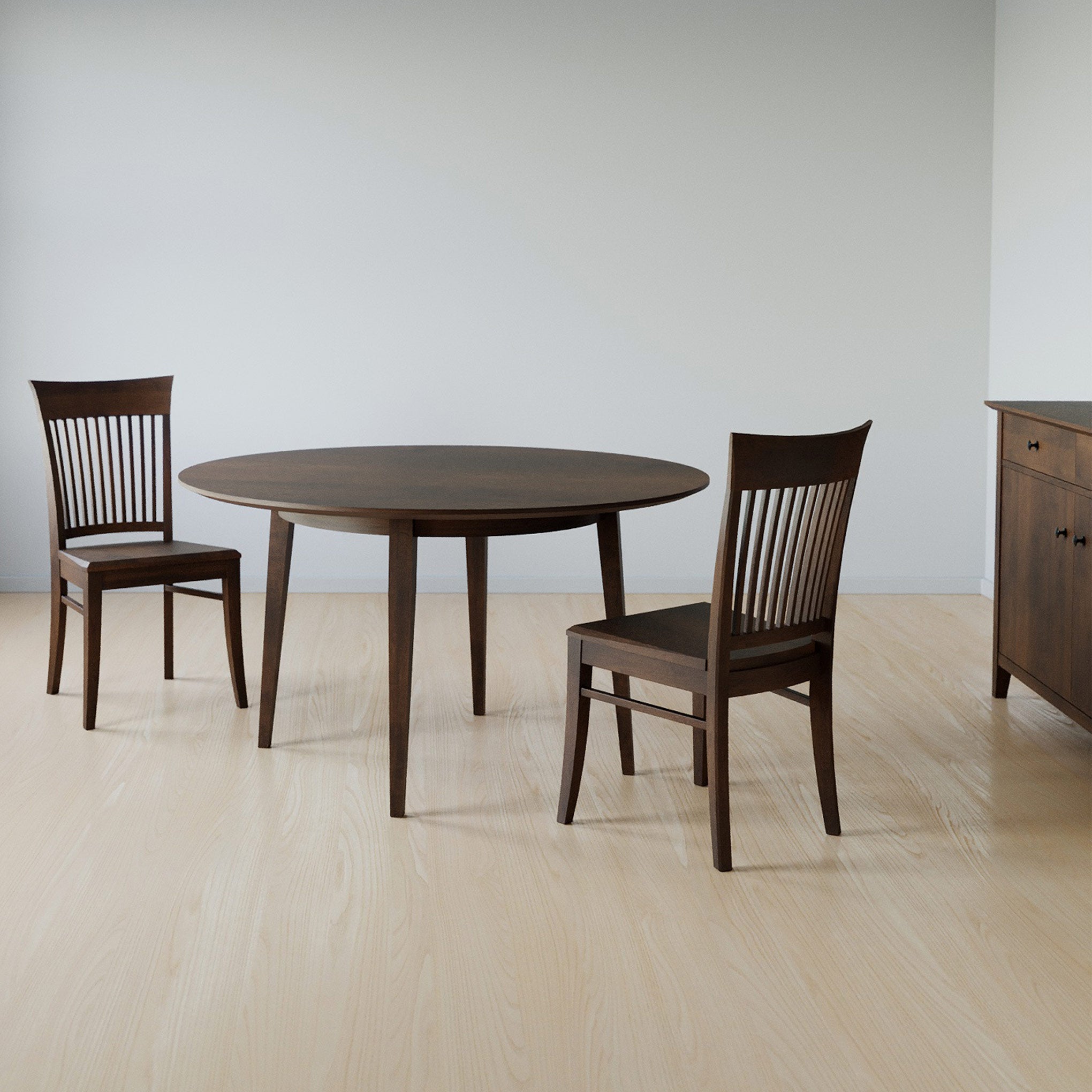 42 Inch Round Dining Table - Solid Wood Modern Farmhouse Style for Kitchen, Dining Room & Outdoor Patio - Gable Road