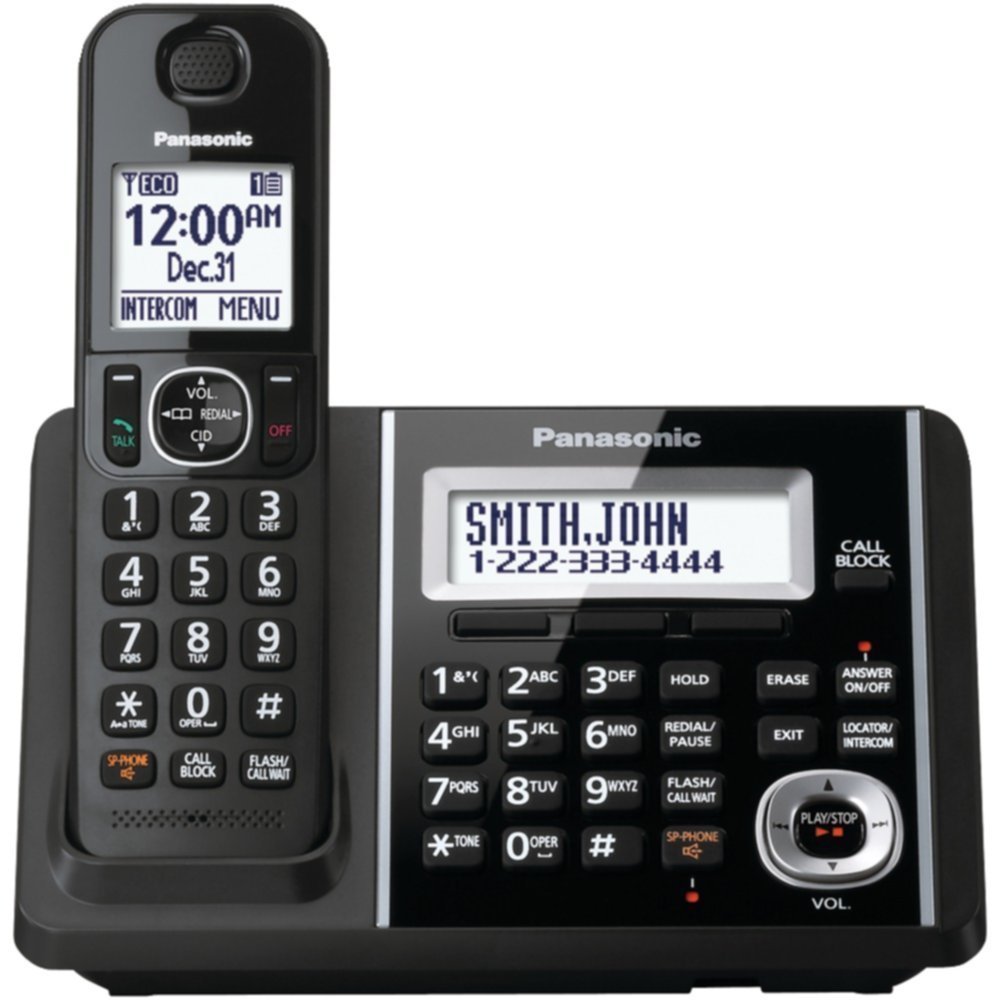 Panasonic KX-TGF340B DECT 6.0 Expandable Digital Cordless Phone with 1 Handset - 1.9GHz Frequency, Caller ID, Long Range & Crystal Clear Sound - Perfect for Home, Office & Business Communication