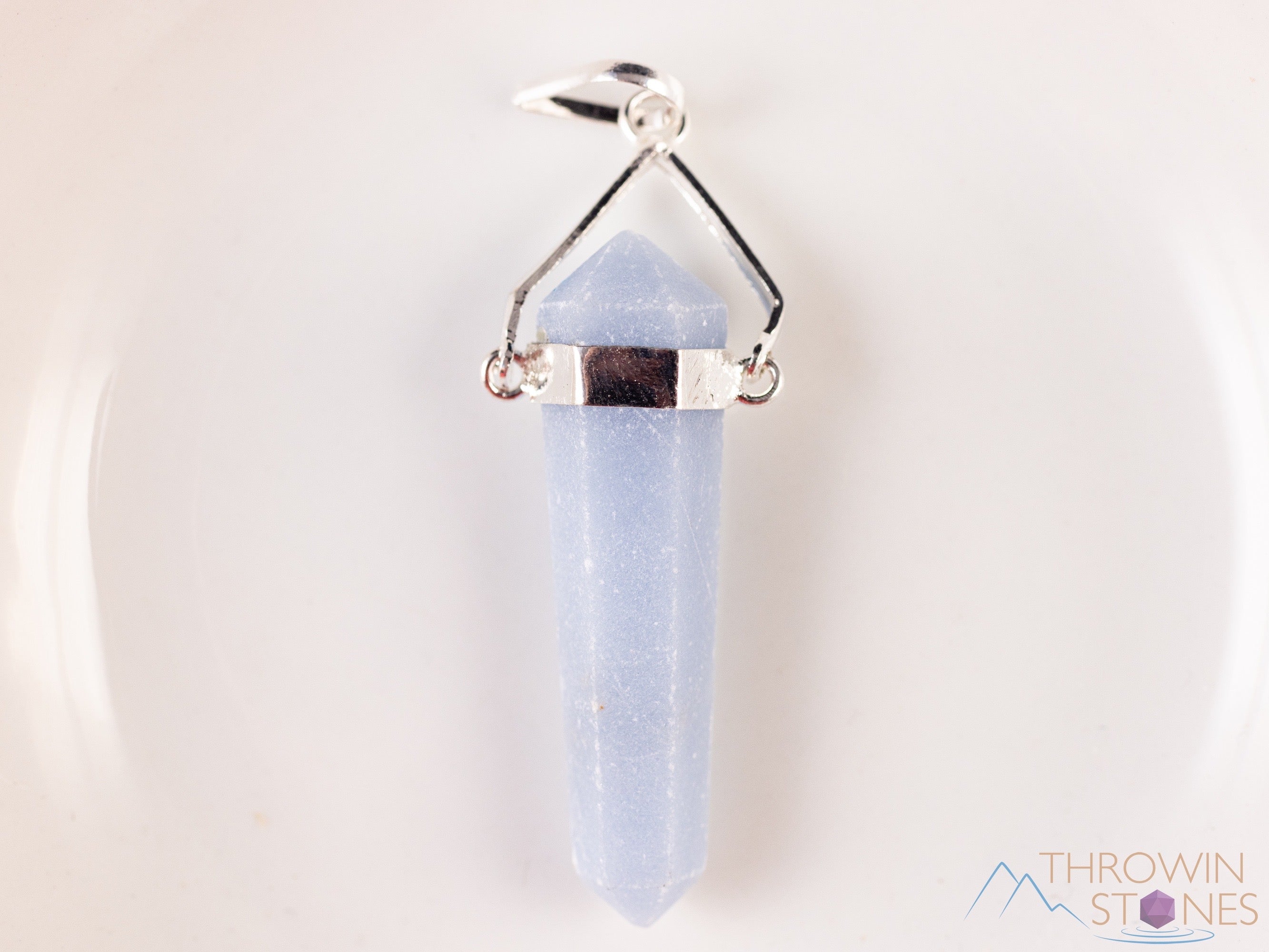 ANGELITE Crystal Pendant Necklace - Natural Healing Stone Jewelry, Handmade Blue Angelite Point for Chakra Balancing & Spiritual Growth | Perfect for Meditation, Energy Work & Gift Giving
