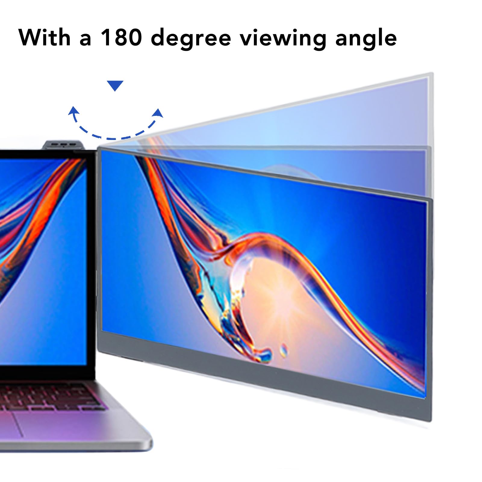 Elprico 15.6 Inch Portable Triple Monitor for Laptop - IPS FHD Display, Plug and Play Laptop Screen Extender - Perfect for Remote Work, Gaming & Multitasking