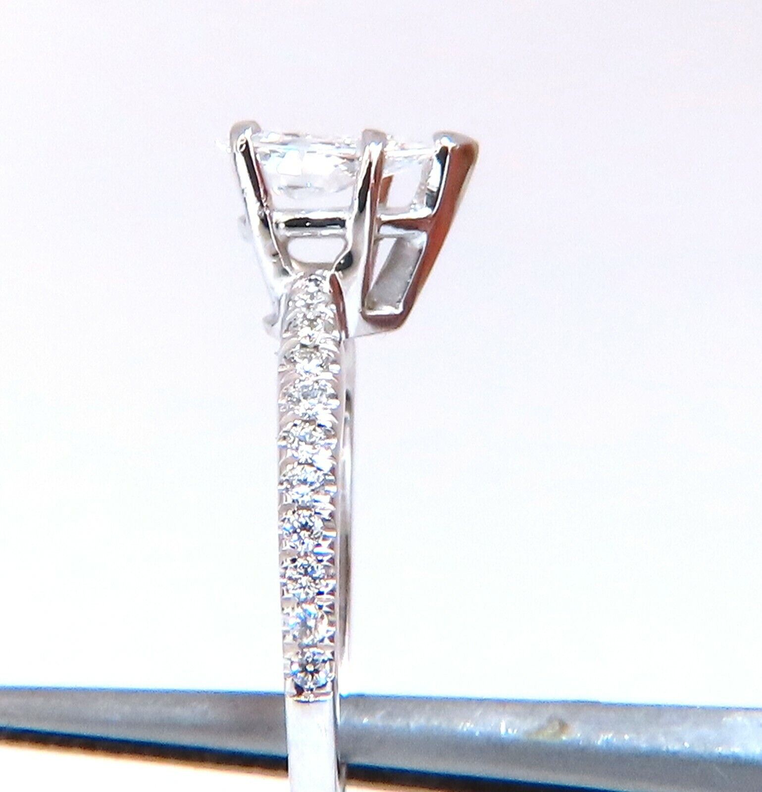 GIA Certified 0.54 Carat Natural Pear Shaped Diamond Ring in 14K White Gold - Elegant Engagement & Wedding Jewelry for Women