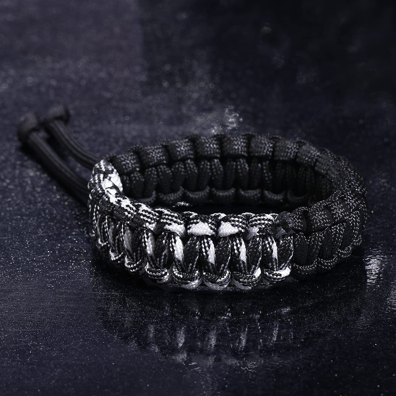 2 Pack Handmade Paracord Survival Bracelets - Adjustable Braided Rope Bracelet for Men & Women - Perfect for Camping, Hiking, Outdoor Adventures & Gifts