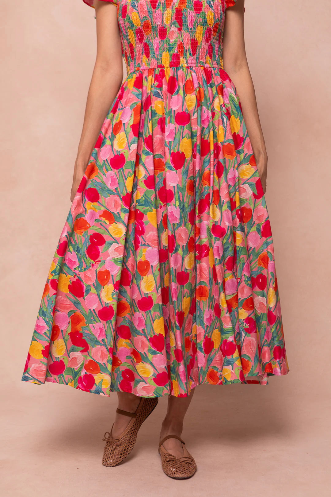 Hattie Floral Print Dress - Elegant Tulip Design Women's Summer Dress for Casual Wear, Parties & Special Occasions