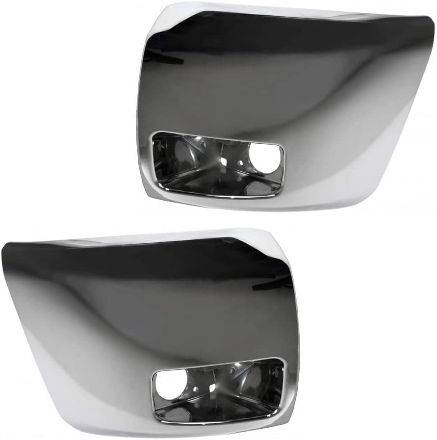 FITRITE AUTO PARTS Replacement Front Left & Right Bumper Ends for 2007-2013 Chevrolet Silverado 1500 & Hybrid Models - Chrome Finish with Fog Light Holes (GM1004156, GM1005156) | Perfect for Off-Roading, Daily Driving & Truck Restoration Projects