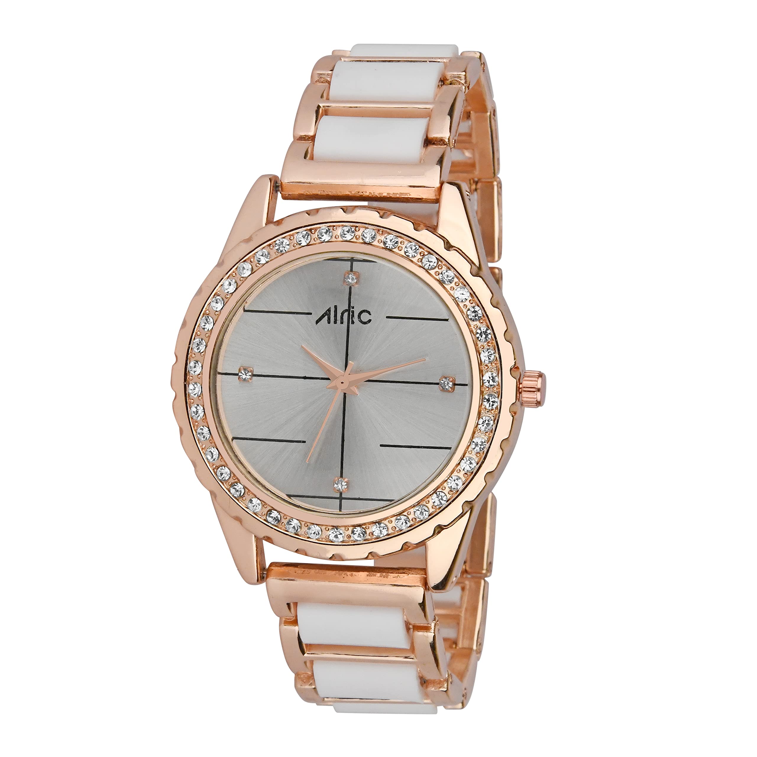 Elegant Diamond Studded Ladies Watch - Stylish Analog Quartz for Women | Perfect for Office & Parties