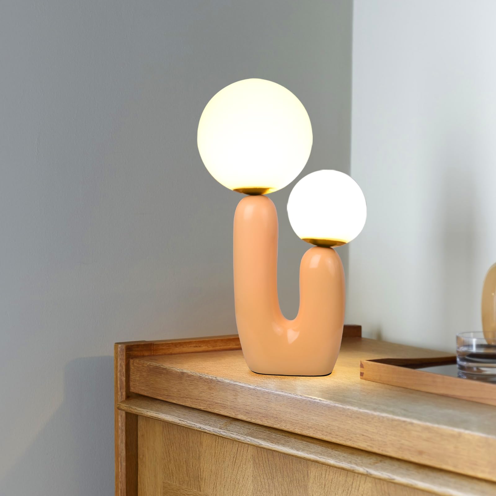 Arturesthome Nightstand Desk Lamp - Nordic Style LED Bedside Table Lamp for Living Room & Bedroom, Beige - Perfect for Reading, Working, and Creating Cozy Ambiance