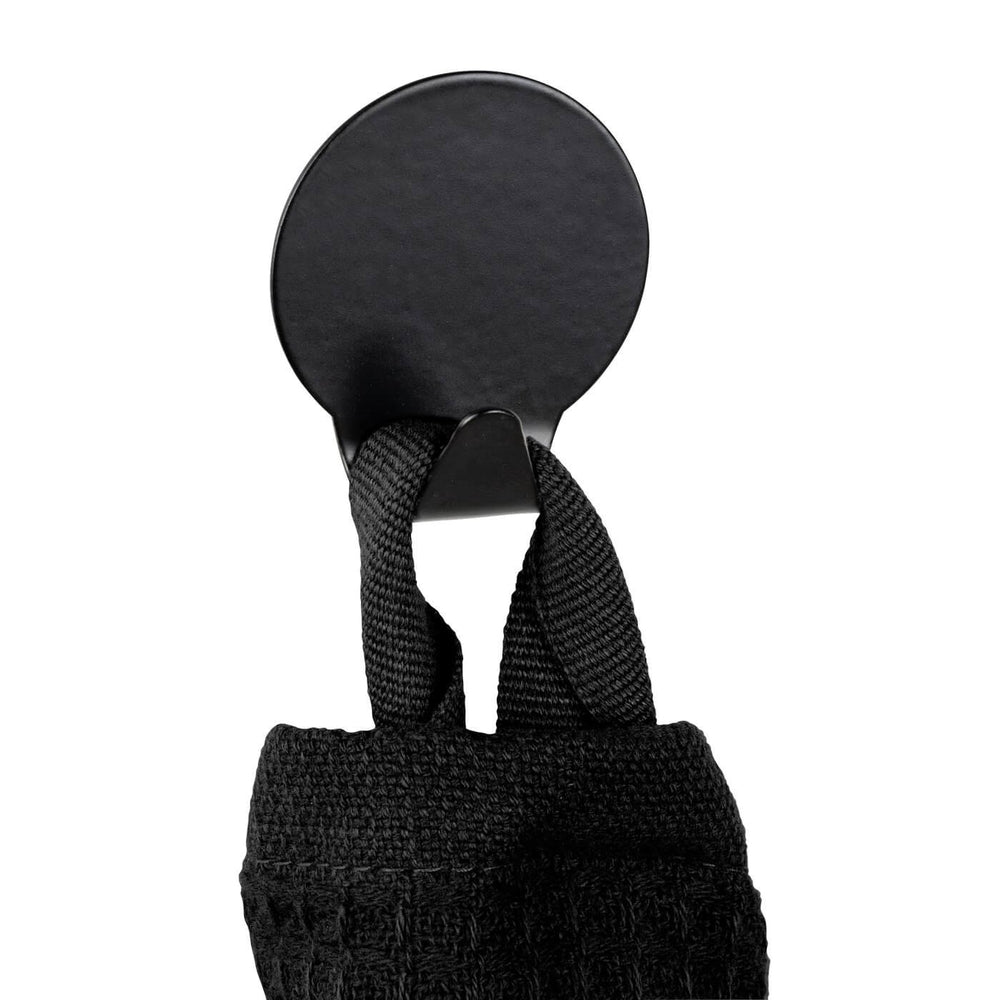 Turbo Lock Round Hooks 2 Pack - Matte Black Heavy Duty Wall Hooks for Hanging Coats, Hats, Bags & Home Organization