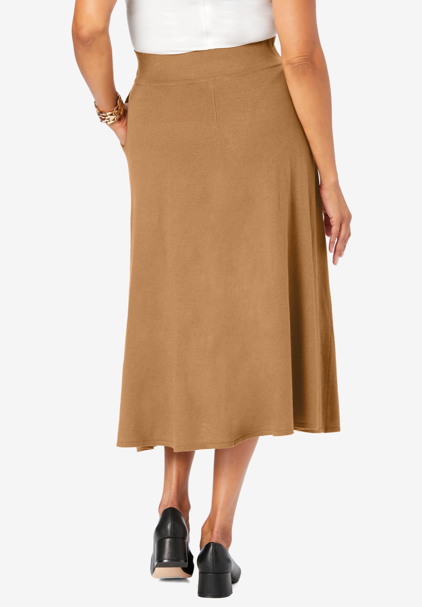 Plus Size Cashmere Skirt for Women - Elegant A-Line Style for Office & Parties
